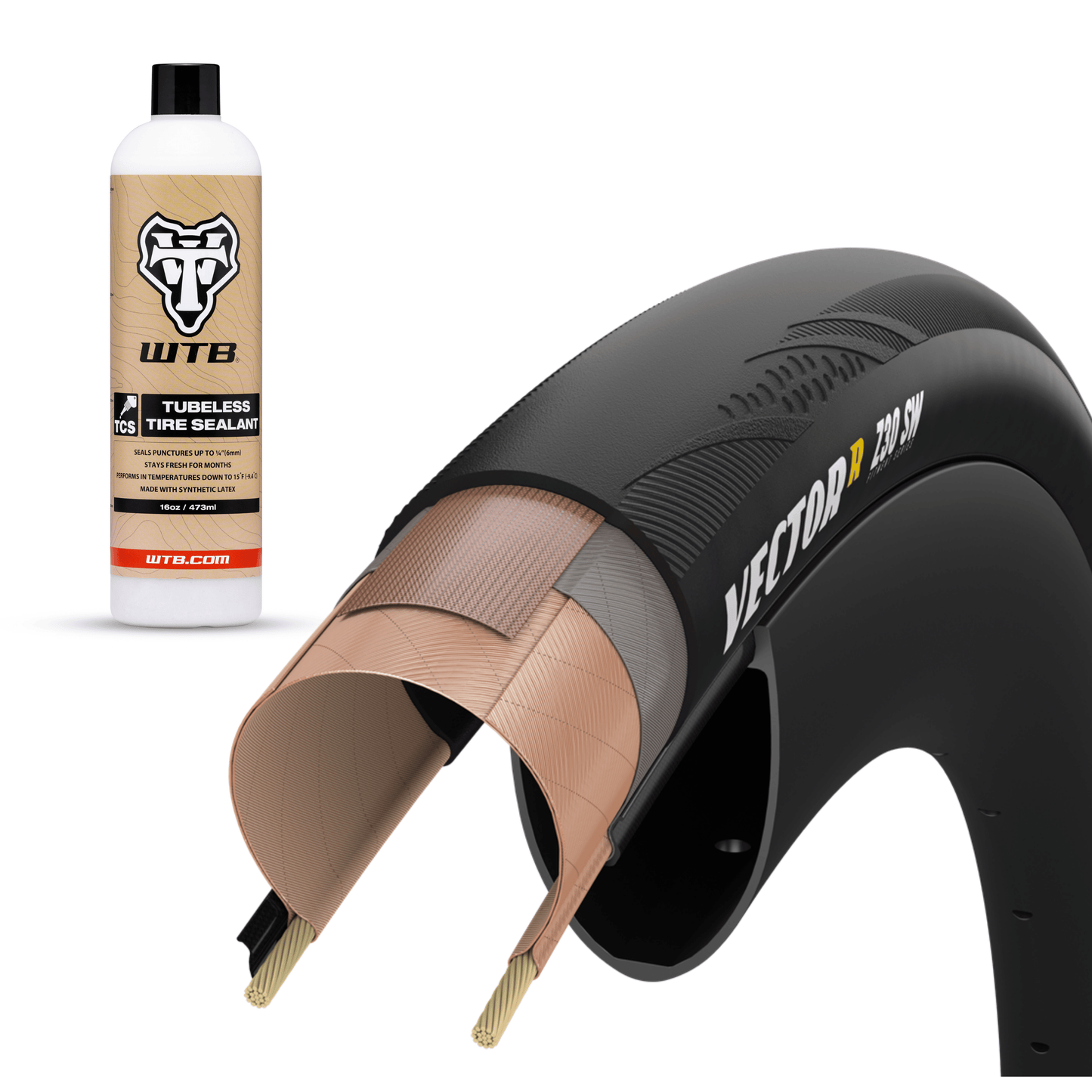 Goodyear + WTB | Vector R SW Tire designed for ZIPP Wheels Bundle + FREE TCS® Tubeless Sealant