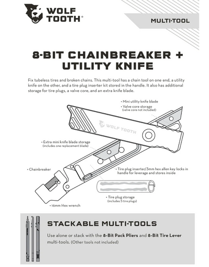 Wolf Tooth | 8 Bit Chainbreaker + Utility Knife Multi Tool