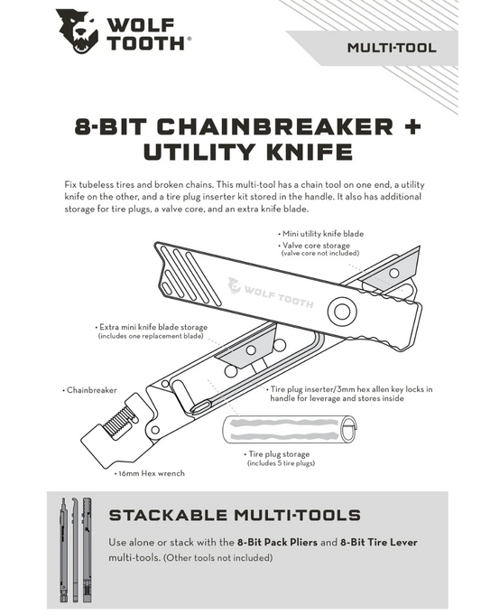 Wolf Tooth | 8 Bit Chainbreaker + Utility Knife Multi Tool