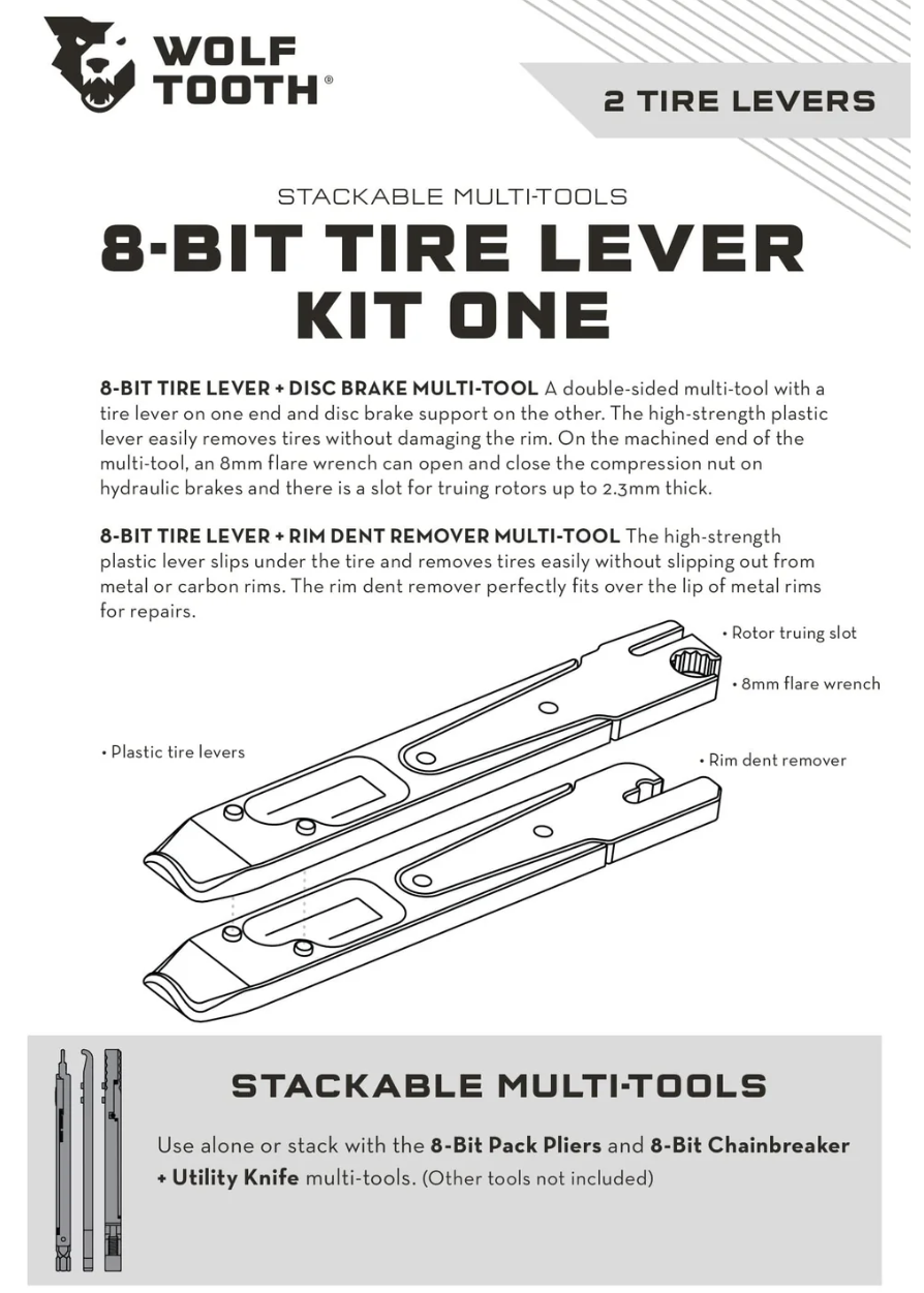 Wolf Tooth | 8 Bit Tire Lever Kit One Multi Tiil